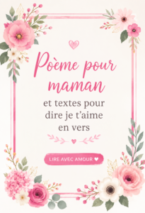 Poème touchant écrit à la main pour célébrer la fête des mères.
