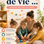 Une nounou souriante jouant avec des enfants dans un parc.