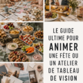 Une mère et son enfant créant un tableau de vision ensemble pour la fête des mères.