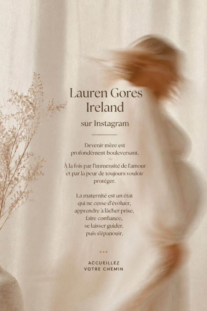 Un collage de looks inspirés par Lauren Gores Ireland, illustrant son style chic et contemporain.