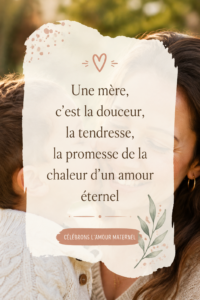 Une mère et son enfant partageant un moment de tendresse.