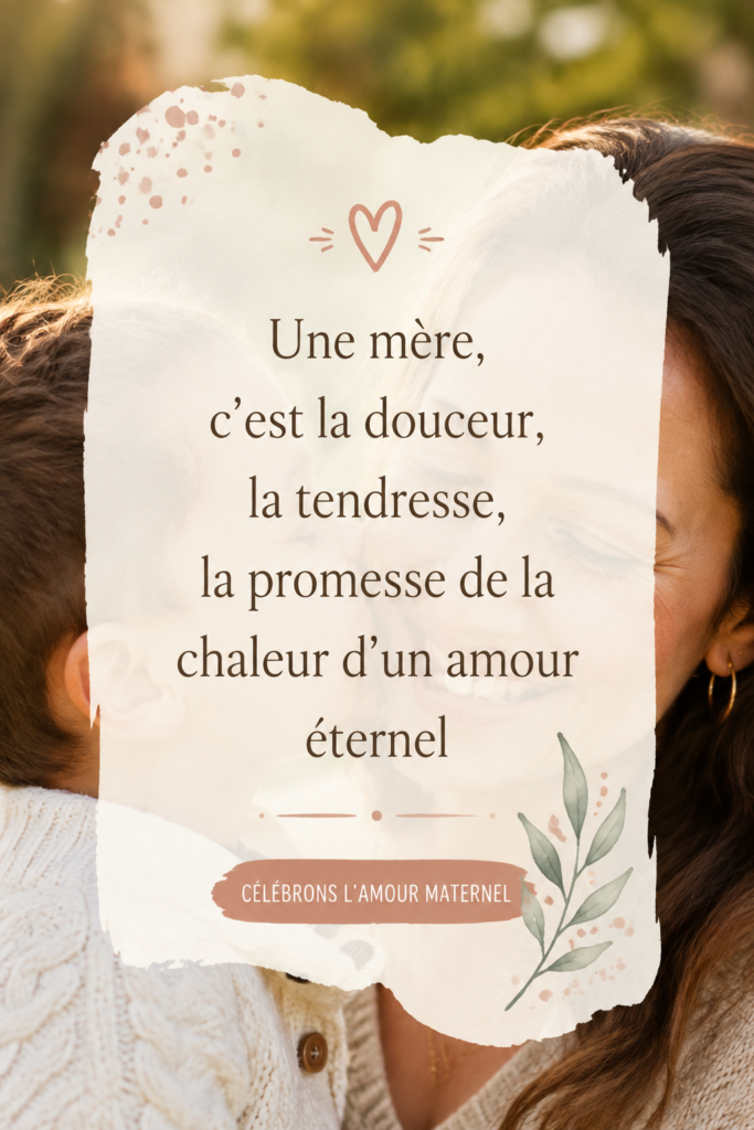 Une mère et son enfant partageant un moment de tendresse.