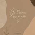 Wallpaper décoratif avec un message d'amour pour maman dans un style esthétique neutre.