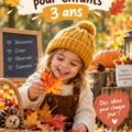 Un enfant de 3 ans ramassant des feuilles colorées pendant une balade automnale.