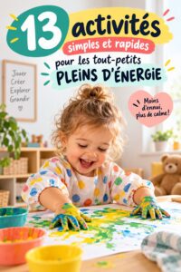 Une mère jouant avec son tout-petit, entourés de jouets colorés.
