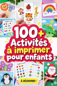 Enfants s'amusant avec des activités imprimables à la maison.