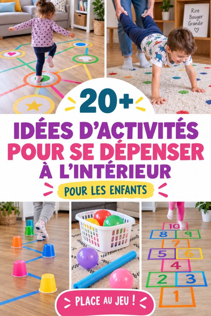 Enfants jouant à des jeux d'intérieur pour dépenser leur énergie.