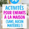 Enfants jouant ensemble à des activités créatives dans le salon sans matériel