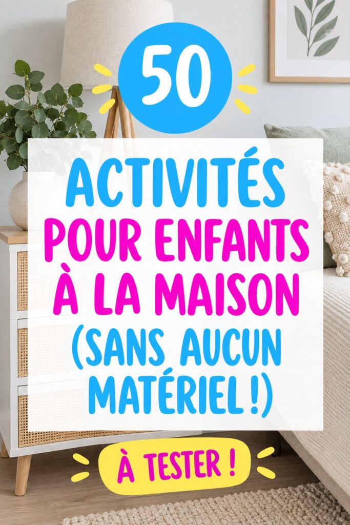 Enfants jouant ensemble à des activités créatives dans le salon sans matériel