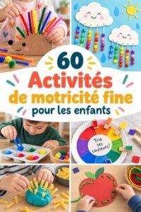 Des enfants s'amusant avec des activités de motricité fine