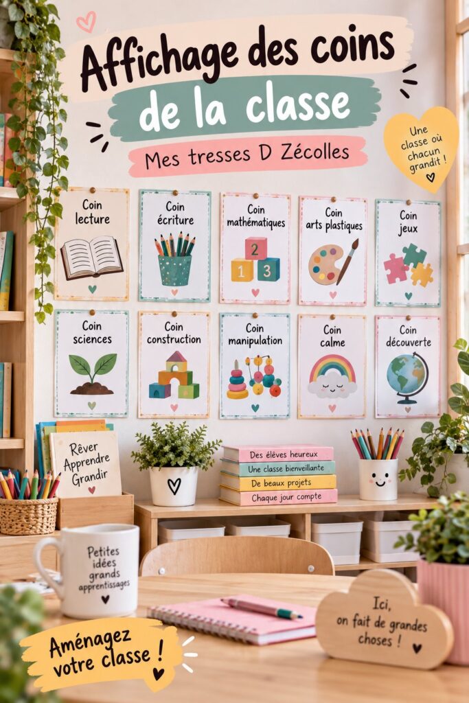 Affichage coloré et inspirant dans une salle de classe
