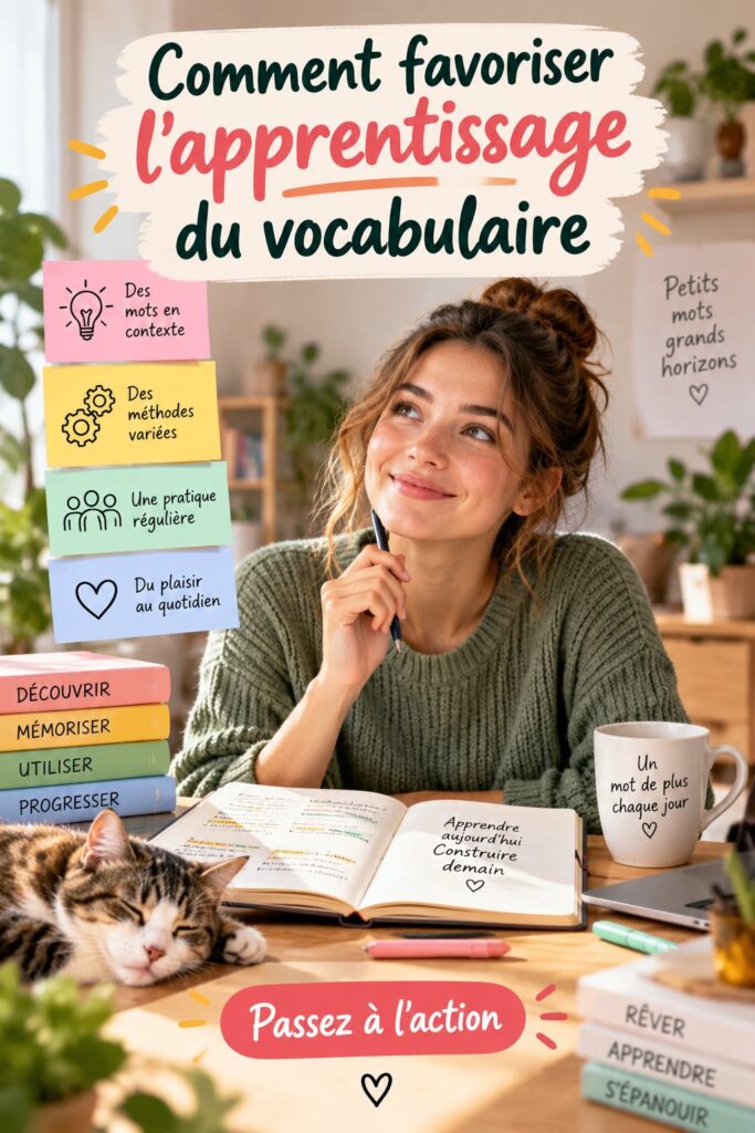 Un enfant jouant avec des cartes de vocabulaire colorées.