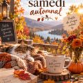 Une famille réunie autour d'activités automnales en plein air pendant un samedi ensoleillé.