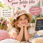 Une petite fille souriante portant un chapeau coloré en été.