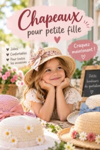 Une petite fille souriante portant un chapeau coloré en été.