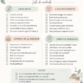 Checklist d'accouchement naturel avec des éléments essentiels à considérer