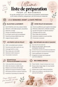 Checklist ultime pour la préparation à la naissance de bébé.