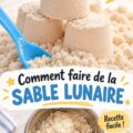 Un enfant jouant avec du sable lunaire fait maison dans un bac