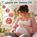 Bébé qui sourit, illustrant le développement positif semaine après semaine.