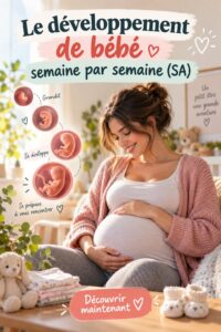 Bébé qui sourit, illustrant le développement positif semaine après semaine.