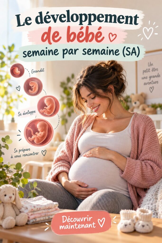 Bébé qui sourit, illustrant le développement positif semaine après semaine.