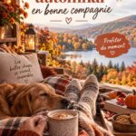 Famille réunie dans un parc sous les couleurs automnales