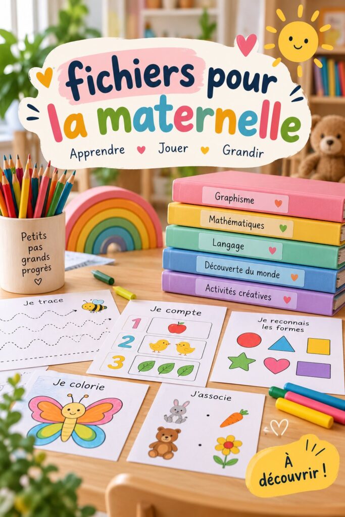 Enfant utilisant un fichier éducatif pour la maternelle.