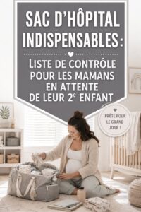 Sac d'hôpital préparé avec des vêtements et essentiels pour la maternité.