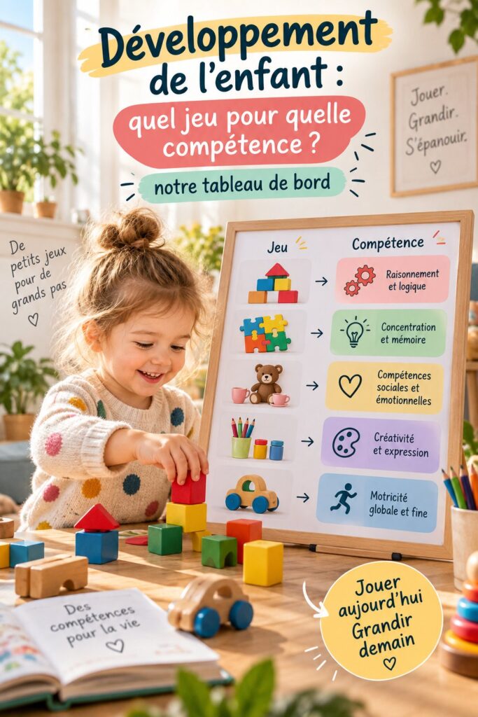 Enfant jouant à un jeu éducatif qui stimule ses compétences
