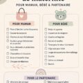 Un sac d'hôpital complet avec des essentiels pour maman et bébé, prêt pour le séjour à l'hôpital.