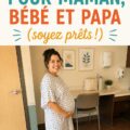 Valise de maternité ouverte avec des vêtements et articles pour maman et bébé