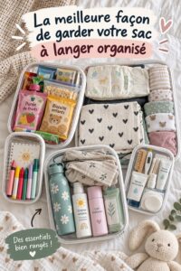 Sac à langer organisé avec des compartiments pour les essentiels de bébé