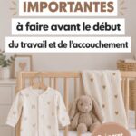 Femme enceinte qui prépare sa valise de maternité avant l'accouchement.