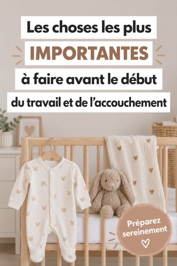 Femme enceinte qui prépare sa valise de maternité avant l'accouchement.