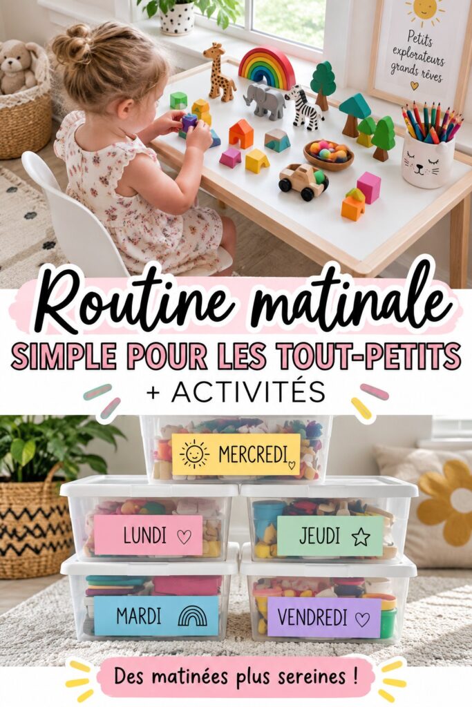 Un enfant de deux ans découvre sa routine matinale.