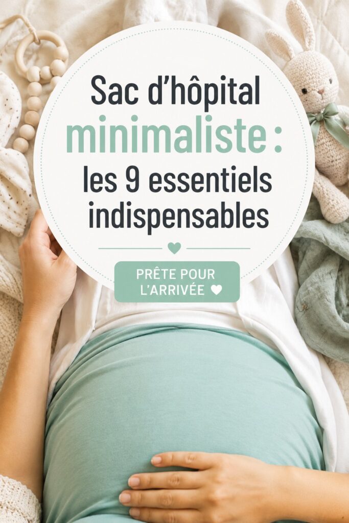 Un sac d'hôpital préparé avec des essentiels pour la maternité, prêt pour un séjour serein.