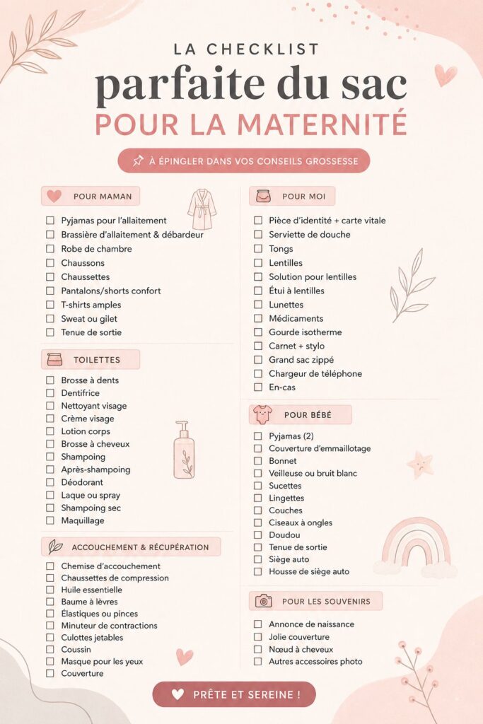 Un sac d'hôpital bien préparé avec des essentiels pour les mamans