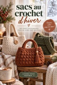 Sac au crochet d'hiver avec une texture chaleureuse et un design moderne