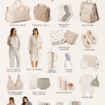 Sac d'hôpital prêt pour un accouchement avec des vêtements et articles de maternité.