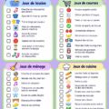 Un enfant de 3 ans range ses jouets dans un panier coloré.