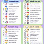 Un enfant de 3 ans range ses jouets dans un panier coloré.