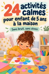 Un enfant de 5 ans jouant tranquillement avec des jeux éducatifs à la maison.