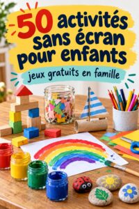 Des enfants s'amusant ensemble en pleine nature, sans écrans, lors d'activités débranchées.