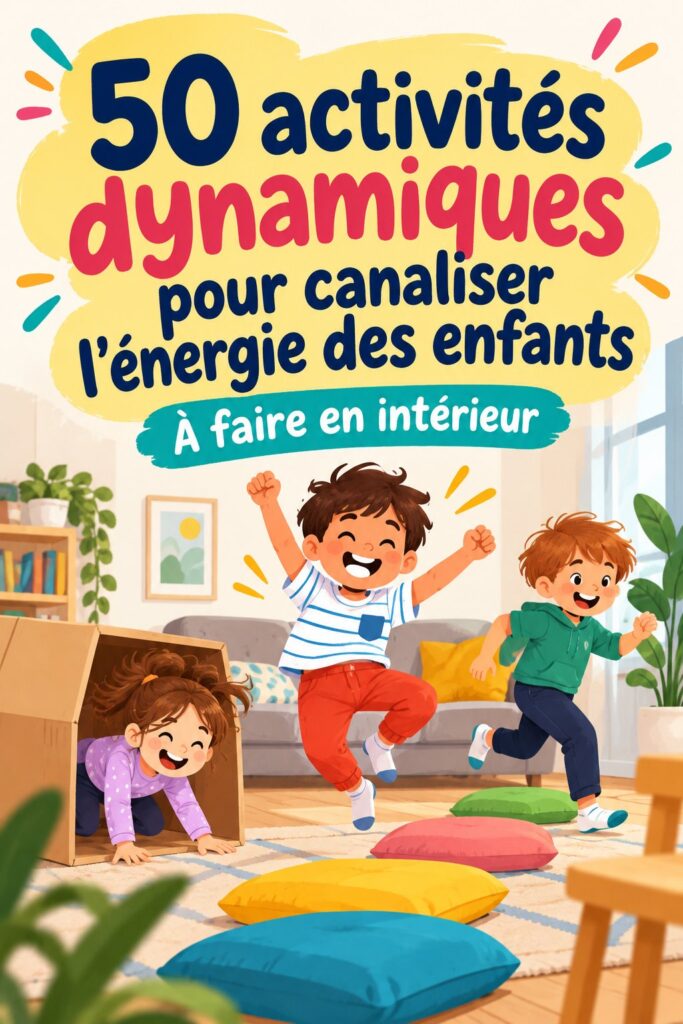 Un groupe d'enfants s'amusant avec des jeux intérieurs dynamiques