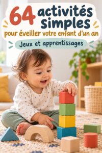 Un enfant de un an joue avec des jouets colorés, stimulant son développement.