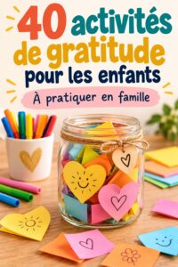 Un enfant créatif s'engage dans une activité de gratitude avec ses parents.