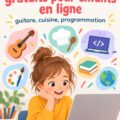 Enfants utilisant un ordinateur pour apprendre en ligne des compétences variées.