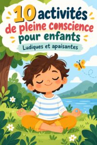 Enfants pratiquant des activités de pleine conscience ensemble dans un parc.