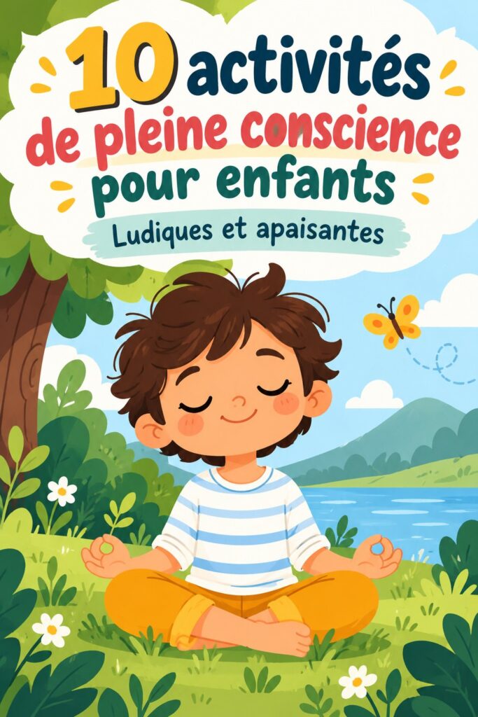 Enfants pratiquant des activités de pleine conscience ensemble dans un parc.