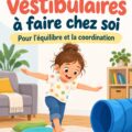 Un enfant s'amuse avec des objets colorés pour stimuler son équilibre à la maison.